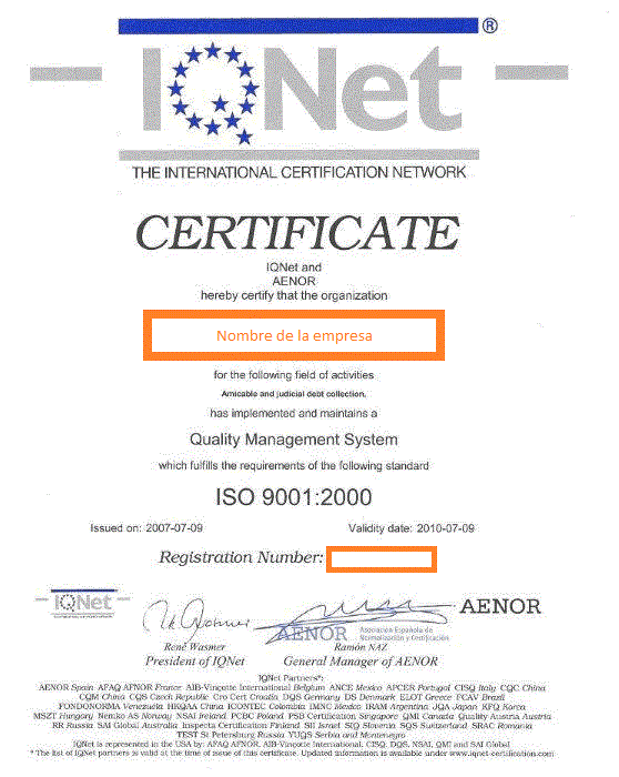 certificado iqnet